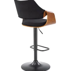 Sgabello alto regolabile in velluto nero rovere Wiston