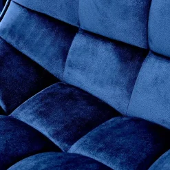 Sgabello imbottito regolabile in velluto blu nero Fost