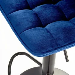 Sgabello imbottito regolabile in velluto blu nero Fost