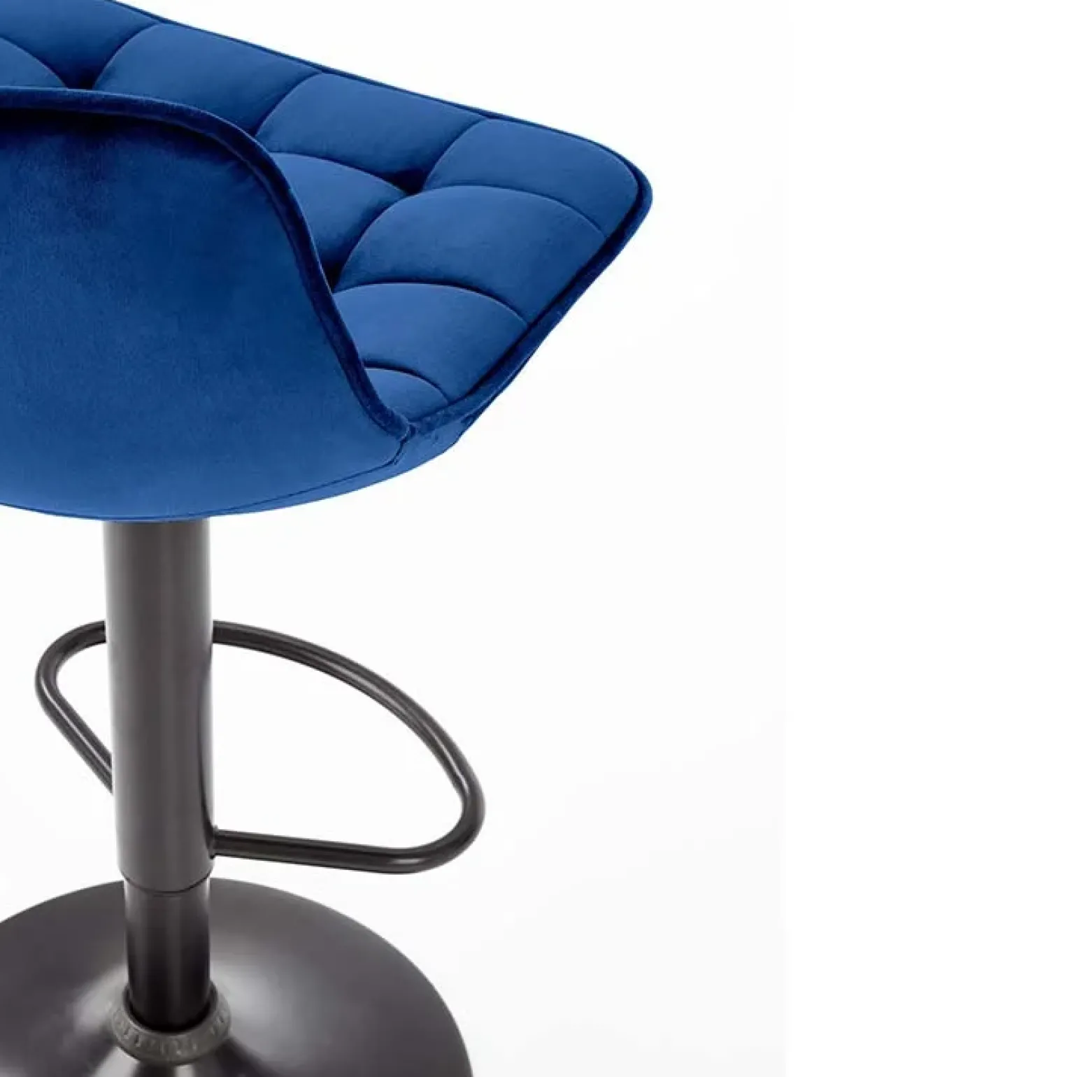 Sgabello imbottito regolabile in velluto blu nero Fost