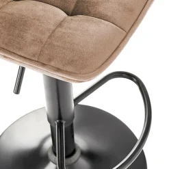 Sgabello imbottito regolabile in velluto beige nero Fost