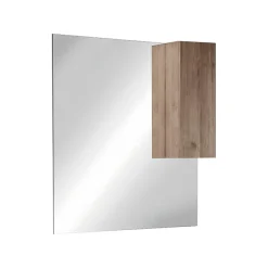 Specchiera 100x110cm bagno con led e pensile rovere Alvarez