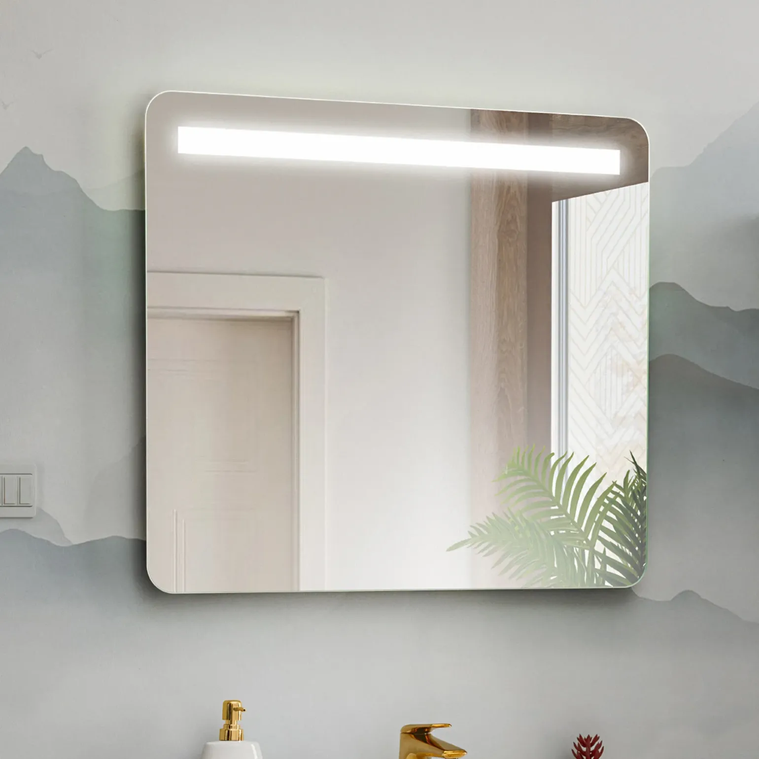 Specchio da parete con led 80x70cm Spot