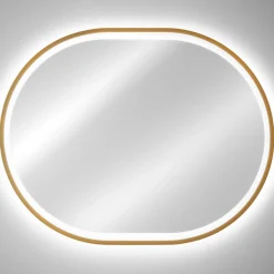Specchio da parete con led 70x90cm dorato Glossy 3