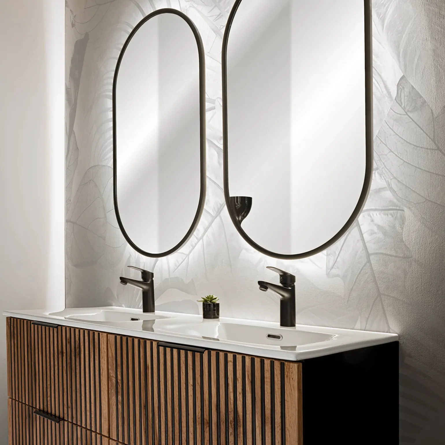 Specchio da parete retroilluminato 50x90cm nero Glossy