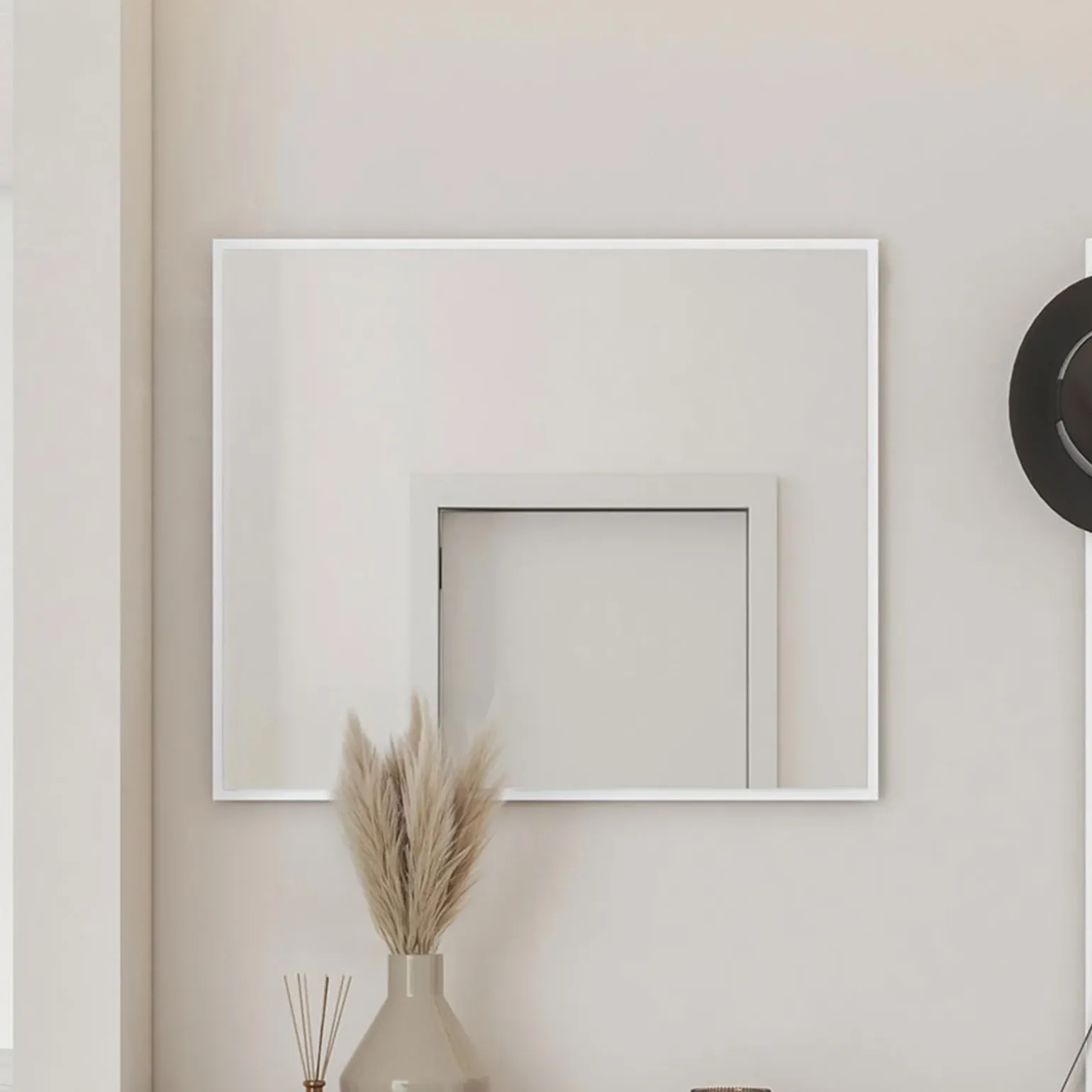 Specchio ingresso da parete 92x77cm bianco Accent