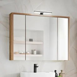 Specchio mobile contenitore 100x75cm 3 ante rovere Stony