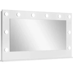 Specchio 120x67cm da parete per scrivania bianco opaco Eliana