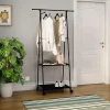 Stand appendiabiti 85x157h cm con ruote moderno nero Dustin