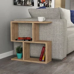 Tavolino da salotto con libreria design 60x60cm rovere sonoma Priocca