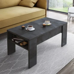 Tavolino da salotto contenitore 100x50cm moderno ossido Emmet Gihome®