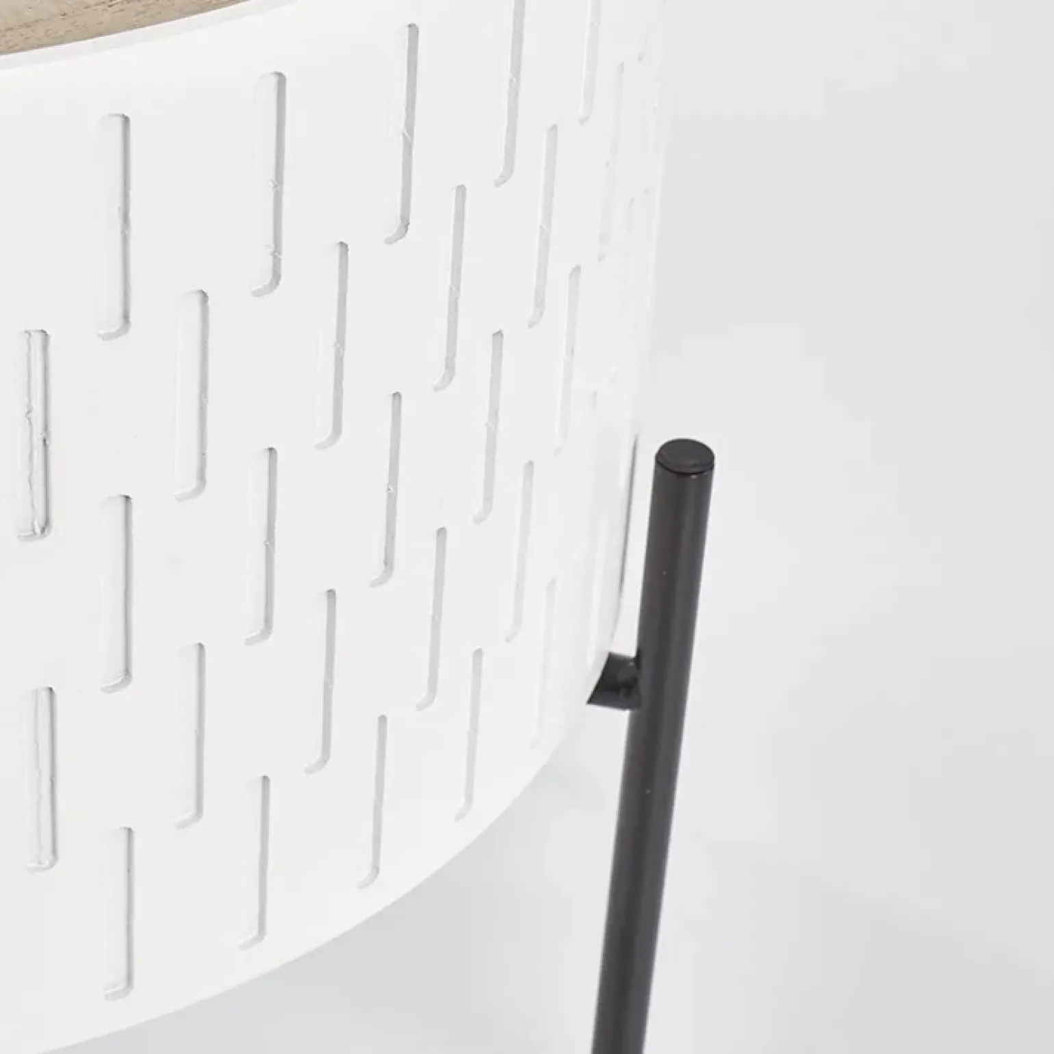 Tavolino da salotto contenitore 35x35cm rotondo bianco opaco Sligo