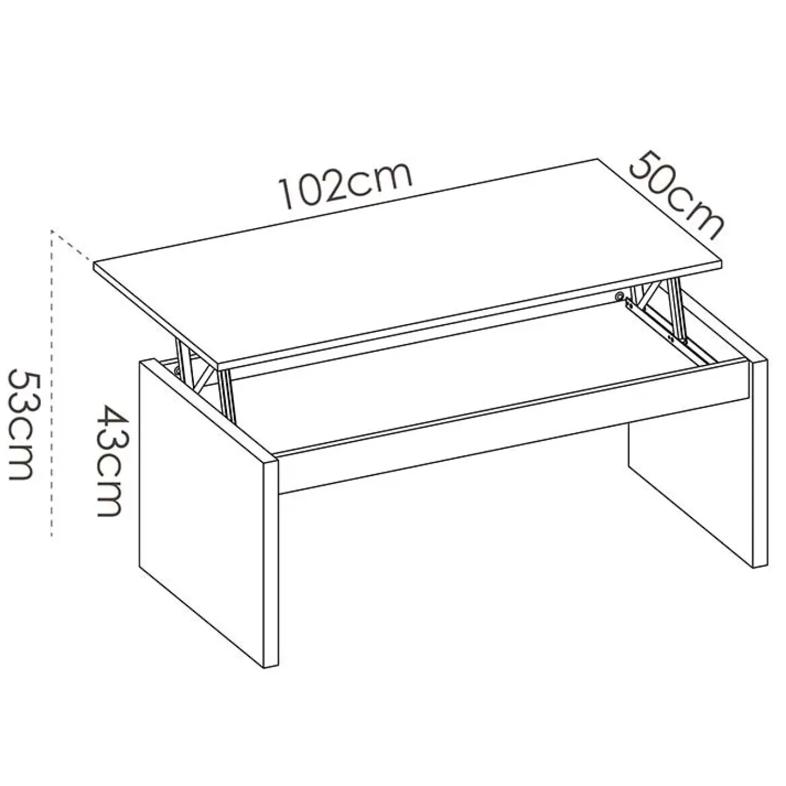 Tavolino da salotto contenitore 102x50cm design moderno bianco lucido Paris