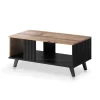 Tavolino da salotto design industrial 92x40cm rovere nero Nandina