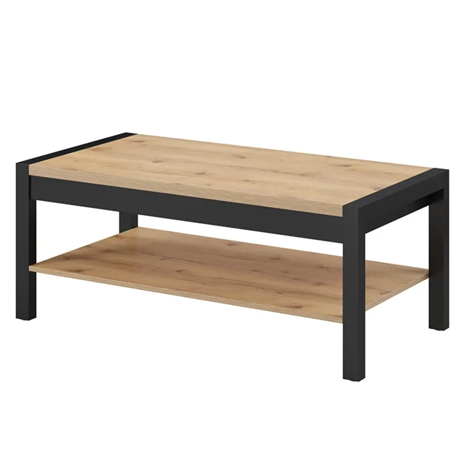 Tavolino da salotto design 120x48cm quercia nero opaco Neive