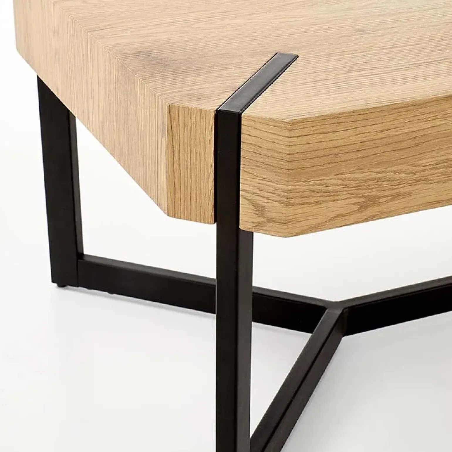Tavolino da salotto design 110x60cm rovere dorato nero Murray