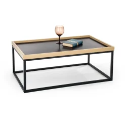 Tavolino da salotto industrial 100x60cm rovere nero Tammy
