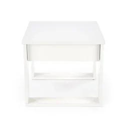Tavolino da salotto moderno 60x52cm bianco Libano