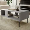 Tavolino da salotto moderno 110x48cm grigio chiaro nero Cadice