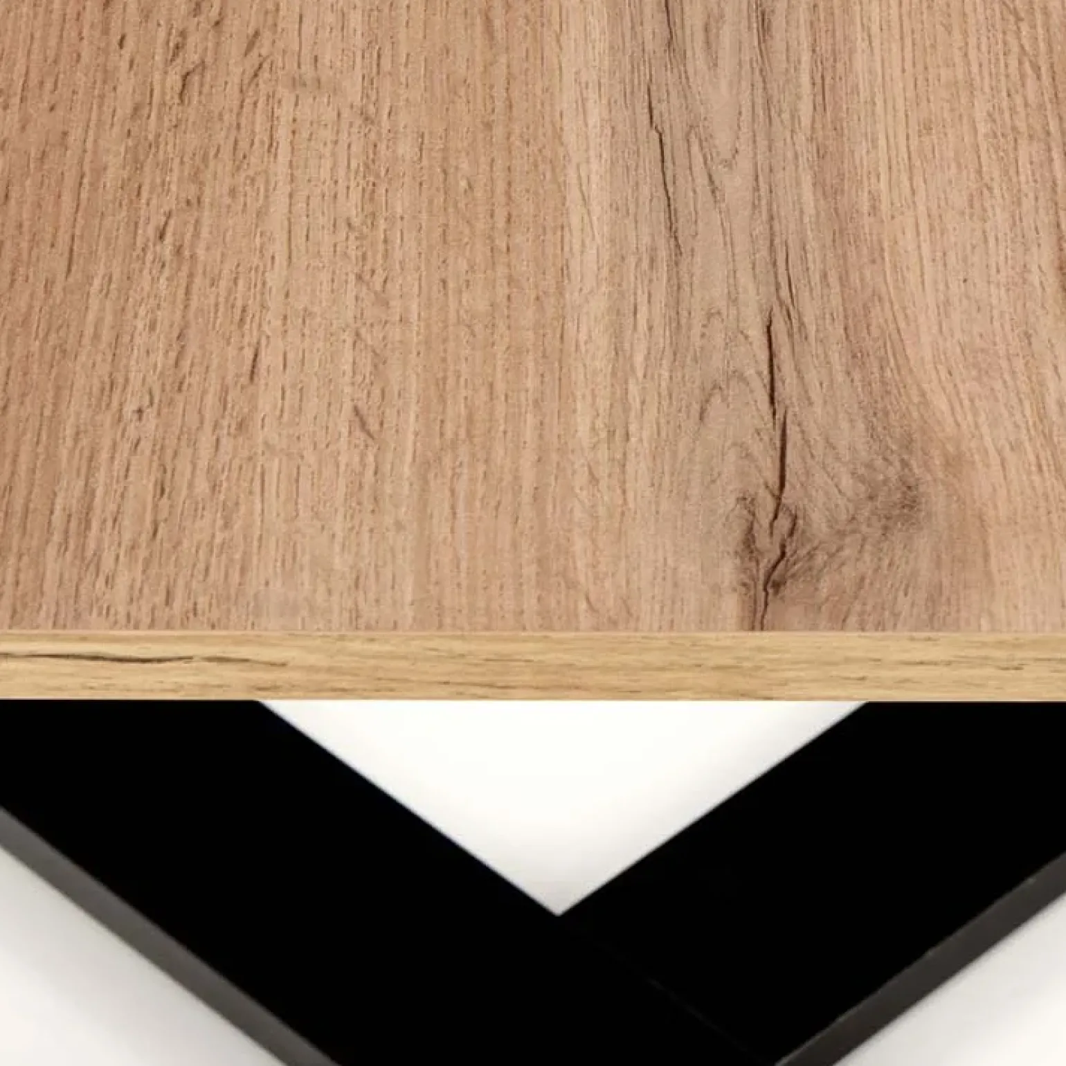 Tavolino da salotto moderno design 67x67cm rovere nodato nero Kobe