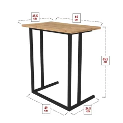 Tavolino da salotto per pc 60x66cm rovere nero Siberia