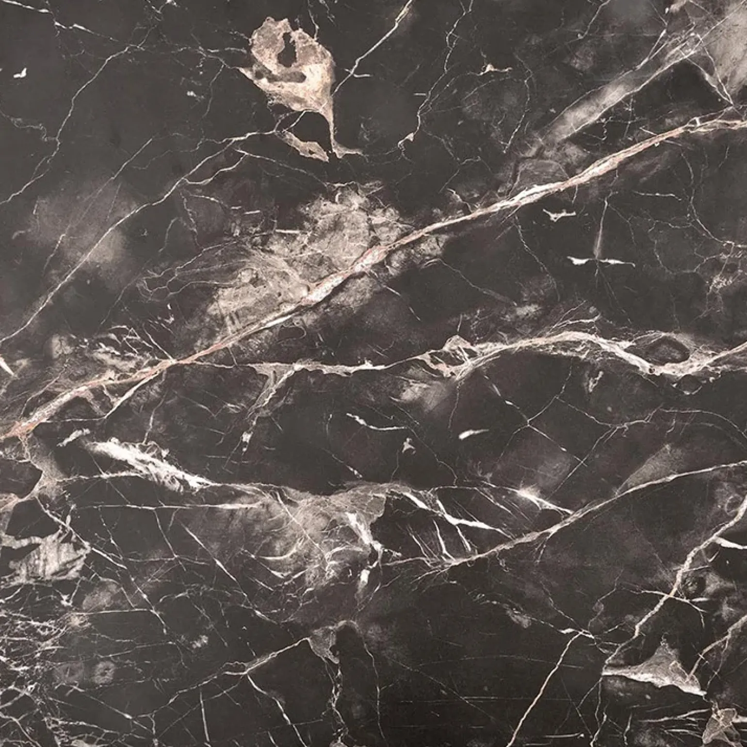 Tavolino da salotto quadrato 80x80cm effetto marmo nero Galassia