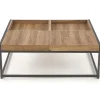Tavolino da salotto rettangolare moderno 84x80cm noce nero Yala