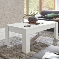 Tavolino da salotto rettangolare 122x65cm bianco opaco Halston