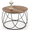 Tavolino da salotto rotondo moderno design 60x60cm noce nero Silver