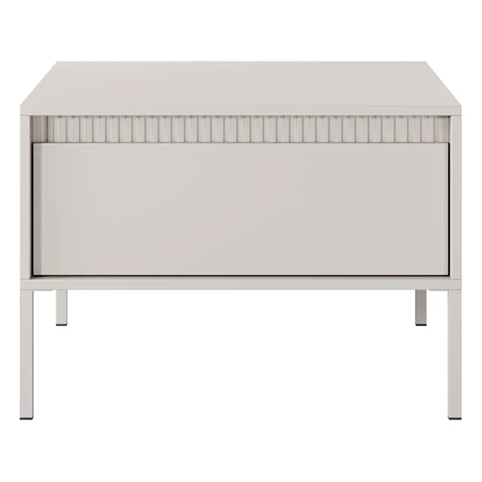 Tavolino da salotto 68x49cm 1 cassetto beige cannettato Ciar