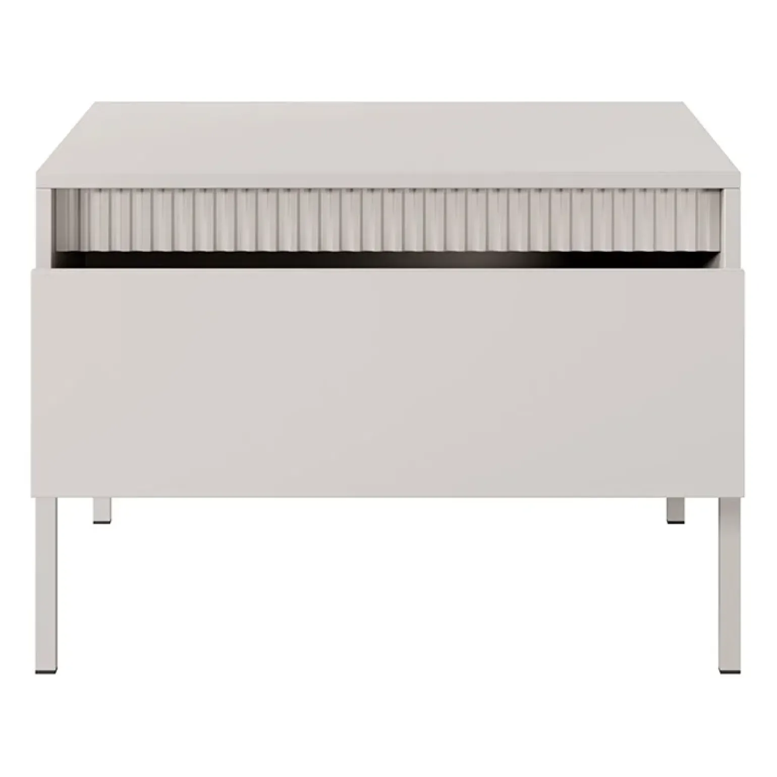 Tavolino da salotto 68x49cm 1 cassetto beige cannettato Ciar