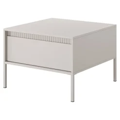 Tavolino da salotto 68x49cm 1 cassetto beige cannettato Ciar