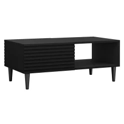 Tavolino da salotto 100x52cm 2 ante moderno nero Flippo
