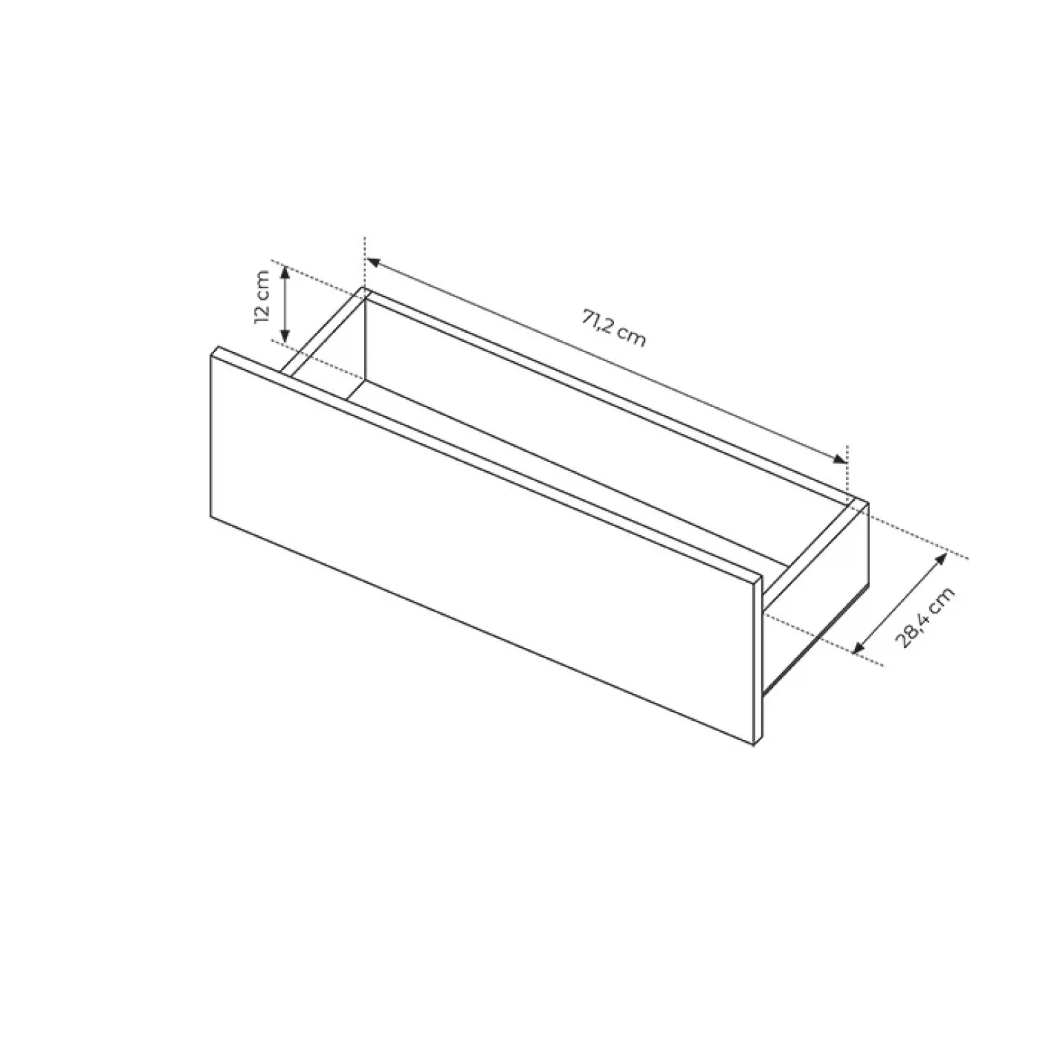 Tavolino da salotto 80x49cm 1 cassetto nero opaco rovere Amel