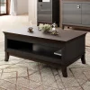 Tavolino da salotto 120x49cm antracite lucido rovere scuro Umag