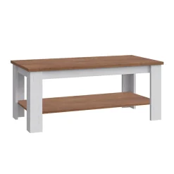 Tavolino da salotto 120x60cm bianco frassinato rovere Provenza