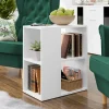 Tavolino da salotto 52x30cm con libreria bianco Enea