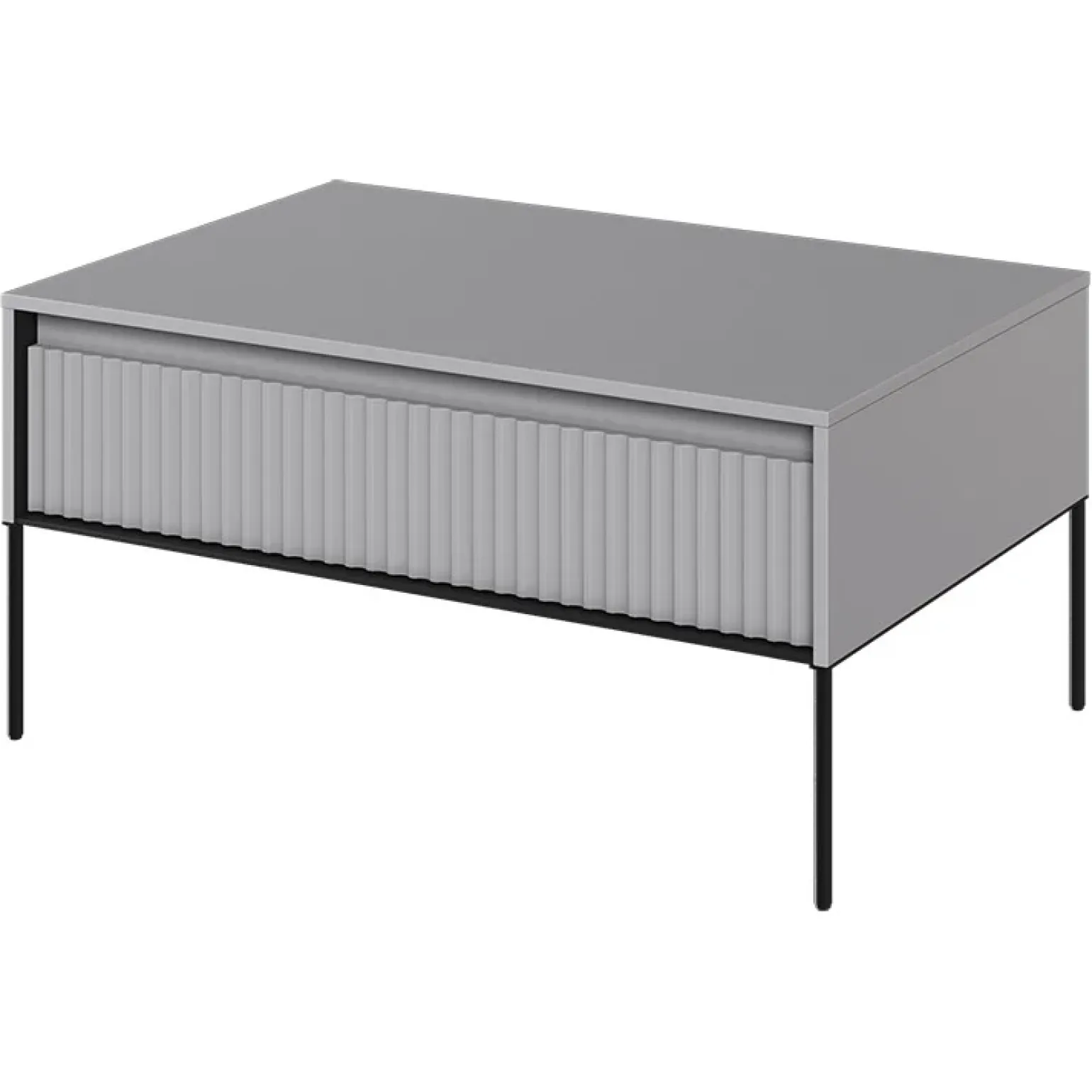 Tavolino da salotto 100x50cm cannettato grigio nero Camelia