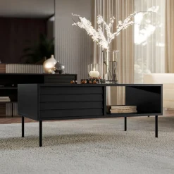 Tavolino da salotto 100x55cm con vano nero Wild