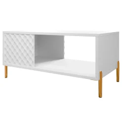 Tavolino da salotto 92x43cm con frontali decorati bianco Amsterdam