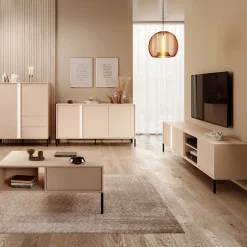 Tavolino da salotto 97x60cm con cassetto beige Melly