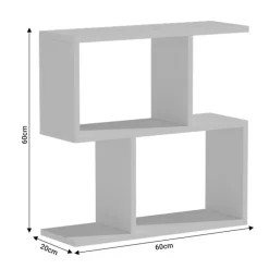 Tavolino da salotto 60x60cm con libreria design bianco opaco Priocca