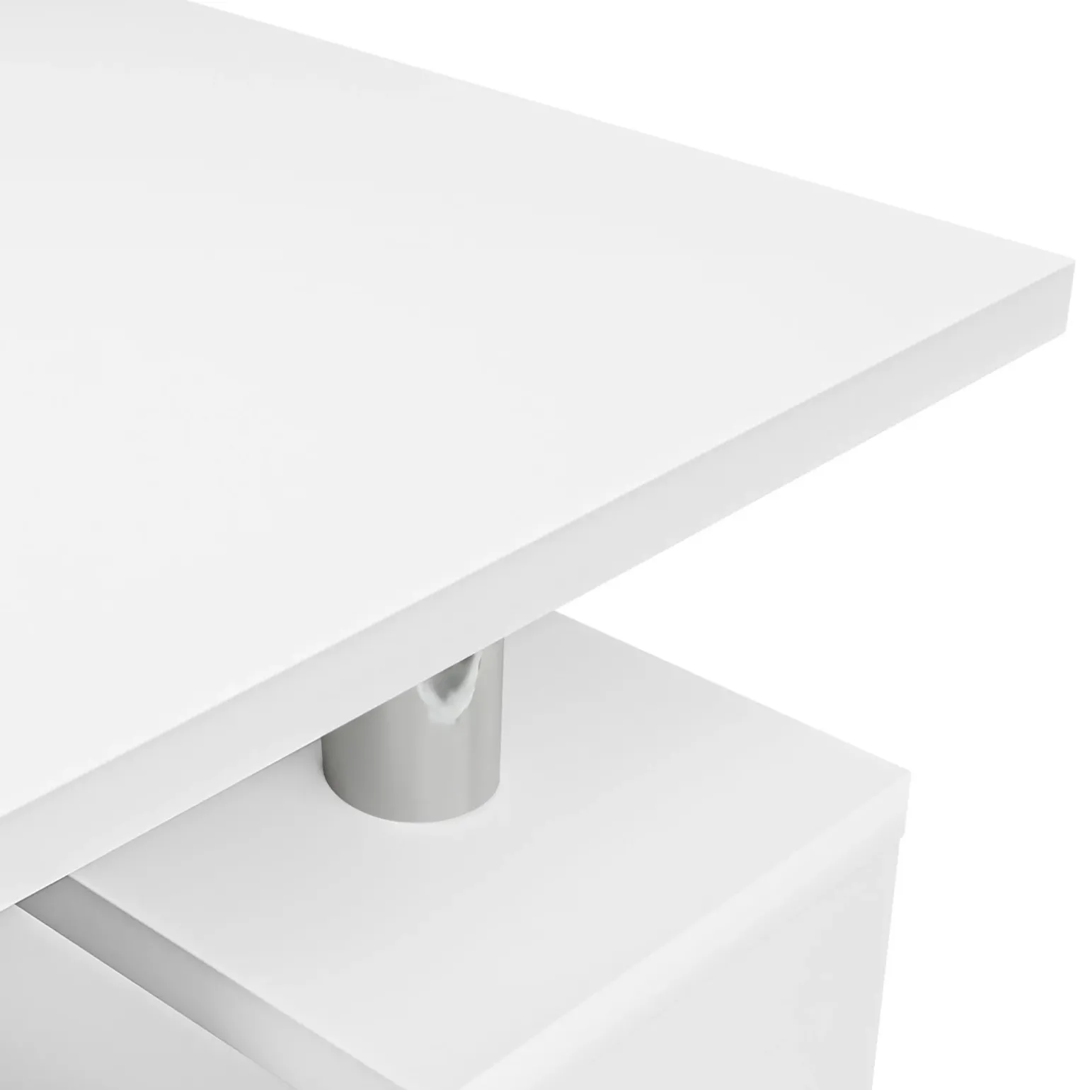 Tavolino da salotto 110x60cm design moderno bianco Thalena