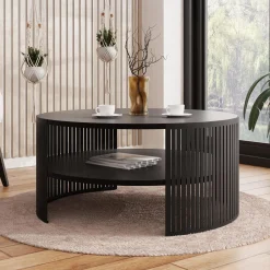 Tavolino da salotto 75x75cm design moderno nero Elisera