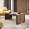 Tavolino da salotto 120x60cm moderno rovere rustico antracite Calyssa