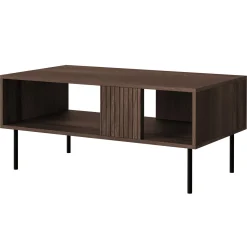 Tavolino da salotto 100x46cm noce cannettato Gabiot