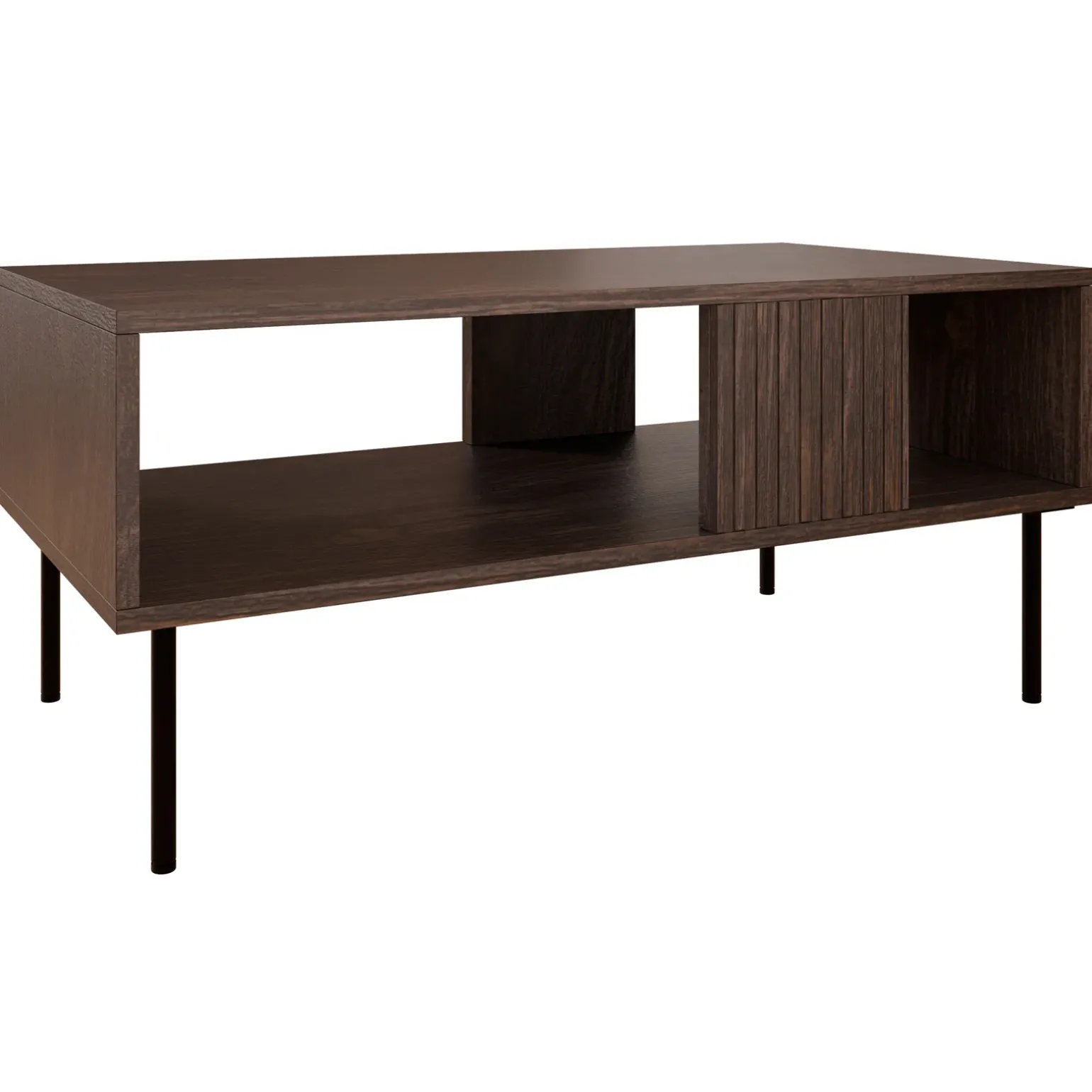 Tavolino da salotto 100x46cm noce cannettato Gabiot