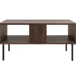 Tavolino da salotto 100x46cm noce scuro con frontali serigrafati Savanna