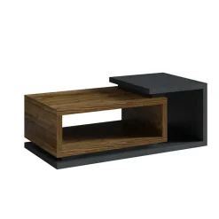 Tavolino da soggiorno 120x60cm design antracite noce Megan Gihome®