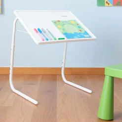 Tavolino pieghevole multiposizione 53x70cm metallo bianco Giga